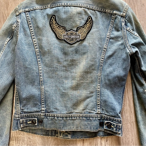 Vintage 1960s Lee Riders Sanforized 101-J Denim Jacket Harley Davidson Patch - Picture 11 of 11
